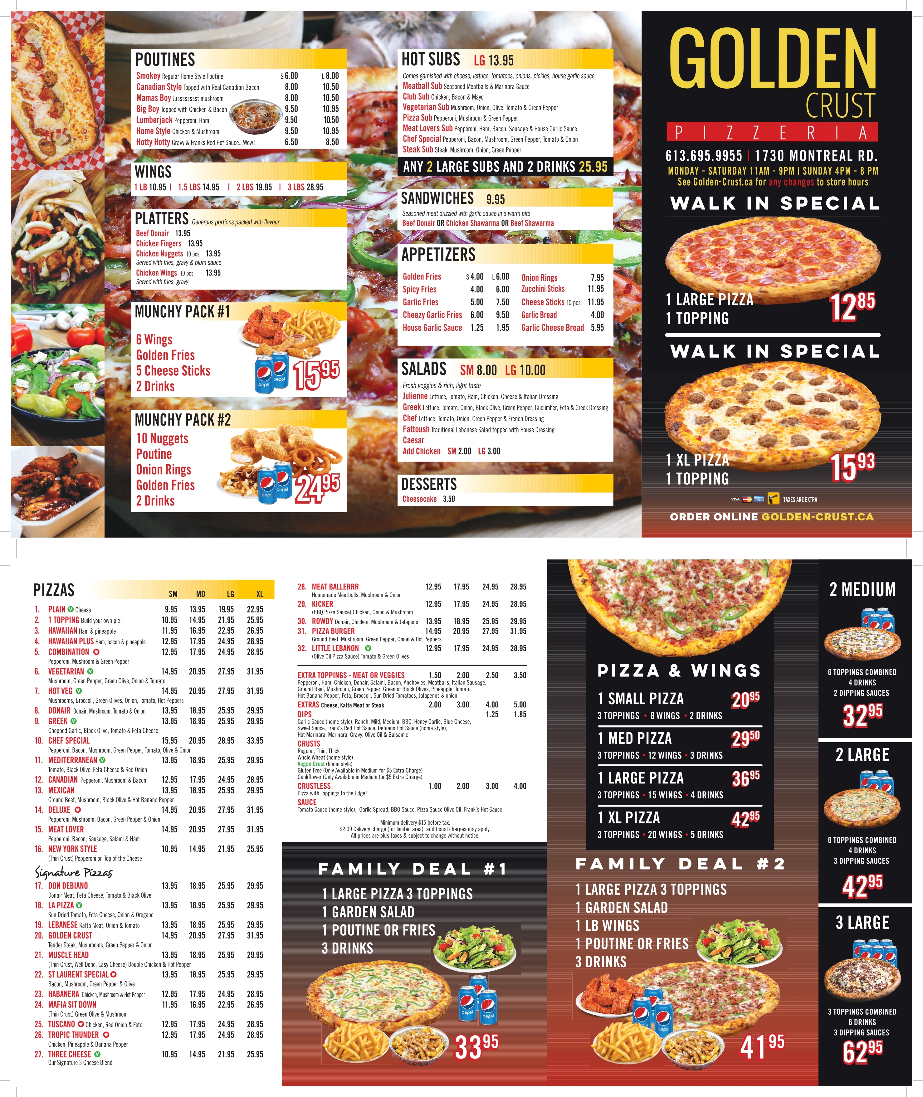 Golden Crust Pizzeria New July 2022 Menu Released (Ottawa Pizzeria) - We hope you’ve all been safe and well during this pandemic. We sincerely thank you for all of your support. Thank you.